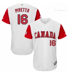 Mens Canada Baseball Majestic 16 Nick Pivetta White 2017 World Baseball Classic Authentic Team Jersey