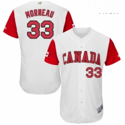 Mens Canada Baseball Majestic 33 Justin Morneau White 2017 World Baseball Classic Authentic Team Jersey