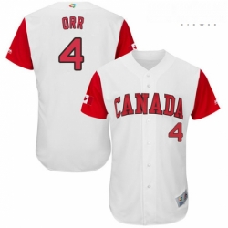 Mens Canada Baseball Majestic 4 Pete Orr White 2017 World Baseball Classic Authentic Team Jersey