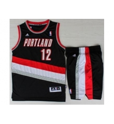 Portland Trail Blazers 12 LaMarcus Aldridge Black Revolution 30 Swingman NBA Jersey Short Suits