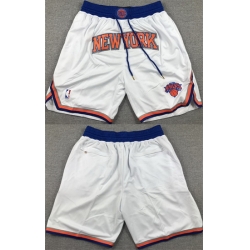 Men New Yok Knicks White Shorts