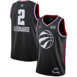 Raptors #2 Kawhi Leonard Black Basketball Jordan Swingman 2019 All Star Game Jersey