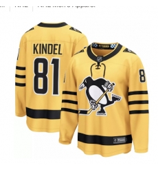 Pittsburgh Penguins 81 Ben Kindel Yellow Stitched Hockey Jersey Pittsburgh Penguins 81 Ben Kindel Yellow Stitched Hockey Jersey