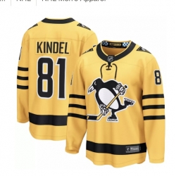 Pittsburgh Penguins  81 Ben Kindel Yellow Stitched Hockey Jersey