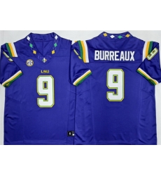 Men LSU Tigers  9 Joe Burreaux Purple 2026 F U S E  Stitched Jersey