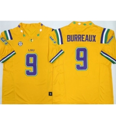Men LSU Tigers  9 Joe Burreaux Yellow 2026 F U S E  Stitched Jersey