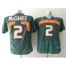 Hurricanes #2 Willis McGahee Green Embroidered NCAA Jerseys