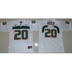 Hurricanes #20 Ed Reed White Stitched Youth NCAA Jersey