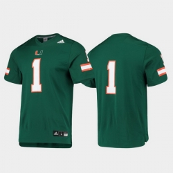 Men Miami Hurricanes 1 Green Replica College Football Jersey