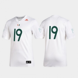 Men Miami Hurricanes 19 White 2019 Special Game Premier Football Jersey