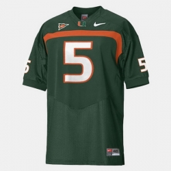 Men Miami Hurricanes Andre Johnson College Football Green Jersey