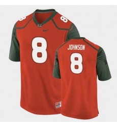 Men Miami Hurricanes Duke Johnson Replica Orange College Football Jersey