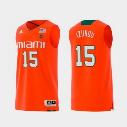 Men Miami Hurricanes Ebuka Izundu Orange Replica College Basketball Jersey