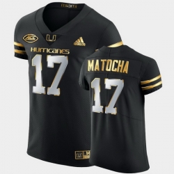 Men Miami Hurricanes Peyton Matocha Golden Edition Black Authentic Jersey