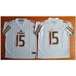 Miami Hurricanes #15 Brad Kaaya White Stitched NCAA Jerseys