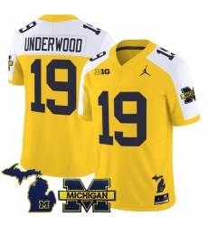 Men Michigan Wolverines  19 Bryce Underwood Maize Alternate F U S E  2025 Vapor Limited Stitched Football Jersey