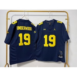 Men Michigan Wolverines 19 Bryce Underwood Navy Blue F U S E Stitched Jersey