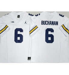 Men Michigan Wolverines  6 JJ BUCHANAN White 2026 F U S E  Stitched Jersey