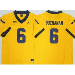 Men Michigan Wolverines  6 JJ BUCHANAN Yellow 2026 F U S E  Stitched Jersey