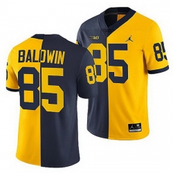 Michigan Wolverines 2021 22 Daylen Baldwin Navy Maize Split Edition College Football Jersey