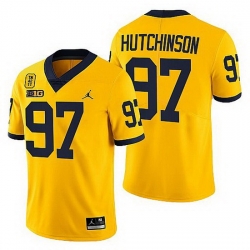 Michigan Wolverines Aidan Hutchinson Maize Tm 42 Patch Honor Tate Myre Jersey