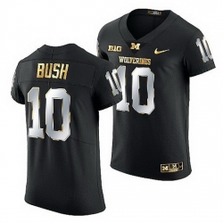 Michigan Wolverines Devin Bush Golden Edition Nfl Alumni Black Jersey