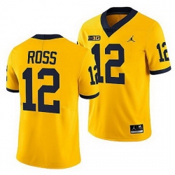 Michigan Wolverines Josh Ross Maize College Football Men Jersey