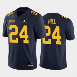 Michigan Wolverines Lavert Hill Navy Home Men'S Jersey