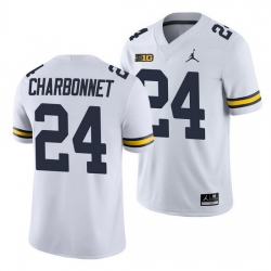 Michigan Wolverines Zach Charbonnet White College Football Men'S Jersey