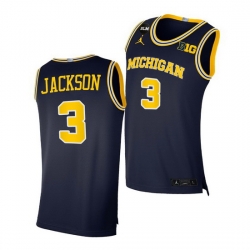 Michigan Wolverines Zeb Jackson 2021 Big Ten Regular Season Champions Blm Navy Jersey