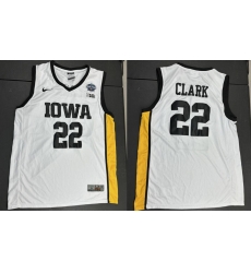 Men Iowa Hawkeyes Caitlin Clark #22 White Stitched NCAA Jersey