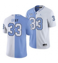 North Carolina Tar Heels Cedric Gray College Football White Blue Split Edition Game Jersey