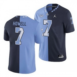 North Carolina Tar Heels Sam Howell College Football Navy Blue Split Edition Game Jersey