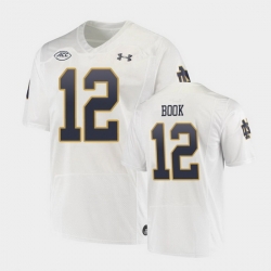 Men Notre Dame Fighting Irish Ian Book Replica White College Football Playoff Jersey