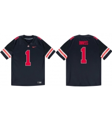 Men Ohio State Buckeyes  1 Brandon Inniss Black Stitched Jersey