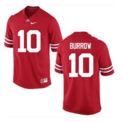 Men Ohio State Buckeyes 10 Joe Burrow Red College Football Jersey