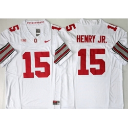 Men Ohio State Buckeyes  15 Chris Henry Jr White 2026 F U S E  Limited Stitched Jersey