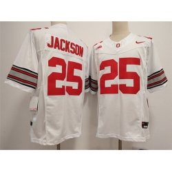 Men Ohio State Buckeyes  25 Lamar Bo Jackson White F U S E  Limited Stitched Jersey