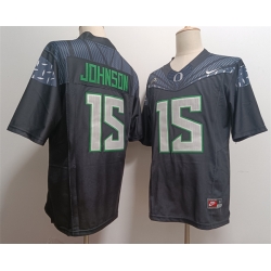 Men Oregon Ducks 15 Tez Johnson Black 2024 F U S E  Stitched Jersey