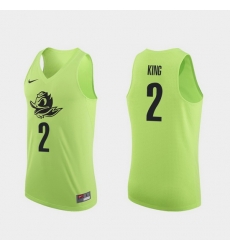 Men Oregon Ducks Louis King Apple Green Authentic College Basketball Jersey 0A