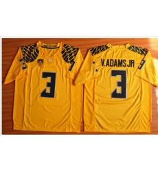 Oregon Ducks #3 Vernon Adams Jr. Olive Yellow Stitched NCAA Jersey