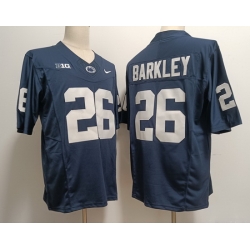 Men Penn State Nittany Lions #26 Saquon Barkley Navy Blue F U S E College Football Jersey