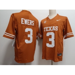 Men Texas Longhorns Quinn Ewers #3 Orange F U S E Stitched Jersey