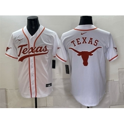 Men Texas Longhorns Team Big Logo White Stitched Jersey