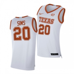 Texas Longhorns Jericho Sims White Alumni Player Texas Longhorns Jersey