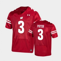 Men Wisconsin Badgers Kendric Pryor Premier Red Football Jersey