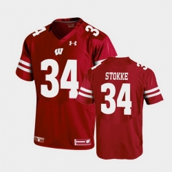 Men Wisconsin Badgers Mason Stokke Replica Red Football Jersey