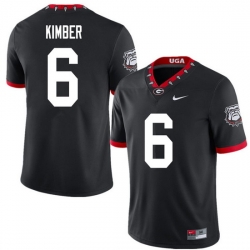 2020 Men #6 Jalen Kimber Georgia Bulldogs Mascot 100th Anniversary College Football Jerseys Sale-Bla