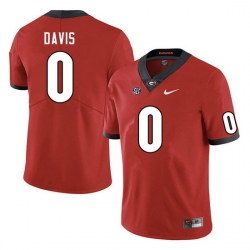 Men #0 Rian Davis Georgia Bulldogs College Football Jerseys Sale-Red