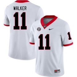 Men #11 Jalon Walker Georgia Bulldogs College Football Jerseys Stitched-White